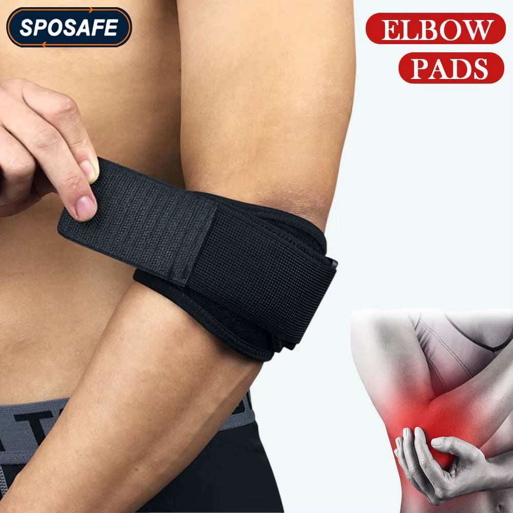 Sports Compression Elbow Brace Support Straps with GEL Pad & Adjustable Band for Tennis Golfer Relieve Tendonitis Forearm Pain