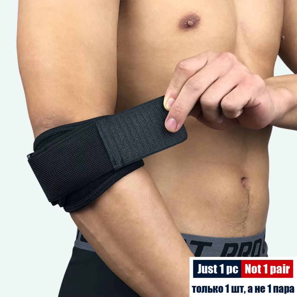 Sports Compression Elbow Brace Support Straps with GEL Pad & Adjustable Band for Tennis Golfer Relieve Tendonitis Forearm Pain